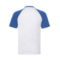 White-Royal Blue - Back - Fruit of the Loom Unisex Adult Contrast Baseball T-Shirt
