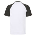 White-Black - Back - Fruit of the Loom Unisex Adult Contrast Baseball T-Shirt