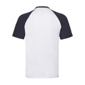 White-Deep Navy - Back - Fruit of the Loom Unisex Adult Contrast Baseball T-Shirt