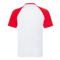 White-Red - Back - Fruit of the Loom Unisex Adult Contrast Baseball T-Shirt