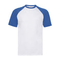 White-Royal Blue - Front - Fruit of the Loom Unisex Adult Contrast Baseball T-Shirt