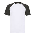 White-Black - Front - Fruit of the Loom Unisex Adult Contrast Baseball T-Shirt
