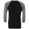 Black-Deep Heather - Back - Canvas Unisex Adult 3-4 Sleeve Baseball T-Shirt
