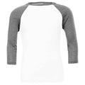 White-Deep Heather - Front - Canvas Unisex Adult 3-4 Sleeve Baseball T-Shirt