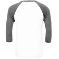 White-Deep Heather - Back - Canvas Unisex Adult 3-4 Sleeve Baseball T-Shirt