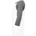 White-Deep Heather - Side - Canvas Unisex Adult 3-4 Sleeve Baseball T-Shirt