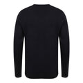 Black - Back - Henbury Mens Cotton Acrylic V Neck Sweatshirt