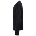 Black - Side - Henbury Mens Cotton Acrylic V Neck Sweatshirt