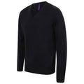 Black - Lifestyle - Henbury Mens Cotton Acrylic V Neck Sweatshirt