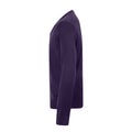 Purple - Side - Henbury Mens Cotton Acrylic V Neck Sweatshirt