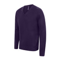 Purple - Lifestyle - Henbury Mens Cotton Acrylic V Neck Sweatshirt