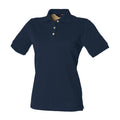 Navy - Front - Henbury Womens-Ladies Classic Cotton Pique Polo Shirt