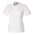 White - Front - Henbury Womens-Ladies Classic Cotton Pique Polo Shirt