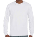 White - Side - Gildan Mens Ultra Cotton Long-Sleeved T-Shirt