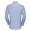 Light Blue - Back - Russell Collection Mens Herringbone Long-Sleeved Formal Shirt