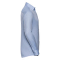 Light Blue - Side - Russell Collection Mens Herringbone Long-Sleeved Formal Shirt