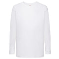 White - Front - Fruit of the Loom Childrens-Kids Value Cotton Long-Sleeved T-Shirt