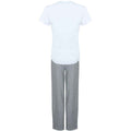 White-Heather - Back - Towel City Womens-Ladies Heather Long Pyjama Set