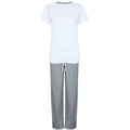 White-Heather - Front - Towel City Womens-Ladies Heather Long Pyjama Set