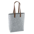 Grey Melange-Tan - Front - Bagbase Premium Felt Tote Bag