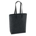 Black-Charcoal Melange - Front - Bagbase Premium Felt Tote Bag