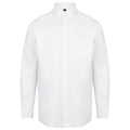 White - Front - Henbury Mens Classic Oxford Long-Sleeved Formal Shirt