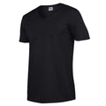 Black - Side - Gildan Unisex Adult Softstyle V Neck T-Shirt