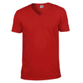Red - Front - Gildan Unisex Adult Softstyle V Neck T-Shirt
