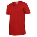 Red - Side - Gildan Unisex Adult Softstyle V Neck T-Shirt