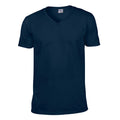 Navy - Front - Gildan Unisex Adult Softstyle V Neck T-Shirt