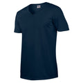 Navy - Side - Gildan Unisex Adult Softstyle V Neck T-Shirt