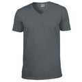 Charcoal - Front - Gildan Unisex Adult Softstyle V Neck T-Shirt