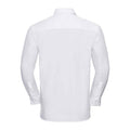 White - Back - Russell Collection Mens Poplin Long-Sleeved Shirt