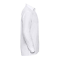 White - Side - Russell Collection Mens Poplin Long-Sleeved Shirt