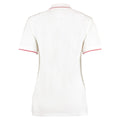 White-Red - Back - Kustom Kit Womens-Ladies St Mellion Cotton Pique Tipped Polo Shirt