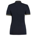 Navy-Yellow - Back - Kustom Kit Womens-Ladies St Mellion Cotton Pique Tipped Polo Shirt