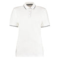 White-Navy - Front - Kustom Kit Womens-Ladies St Mellion Cotton Pique Tipped Polo Shirt