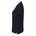 Navy - Side - Henbury Womens-Ladies Cotton Pique Modern Polo Shirt