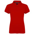 Classic Red - Front - Henbury Womens-Ladies Cotton Pique Modern Polo Shirt