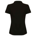 Black - Back - Henbury Womens-Ladies Cotton Pique Modern Polo Shirt