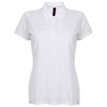 White - Front - Henbury Womens-Ladies Cotton Pique Modern Polo Shirt
