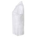 White - Side - Henbury Womens-Ladies Cotton Pique Modern Polo Shirt
