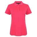 Fuchsia - Front - Henbury Womens-Ladies Cotton Pique Modern Polo Shirt