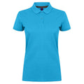 Sapphire Blue - Front - Henbury Womens-Ladies Cotton Pique Modern Polo Shirt