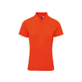 Orange - Front - Premier Womens-Ladies Coolchecker Plus Polo Shirt