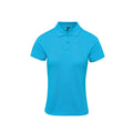 Turquoise - Front - Premier Womens-Ladies Coolchecker Plus Polo Shirt