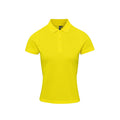 Yellow - Front - Premier Womens-Ladies Coolchecker Plus Polo Shirt