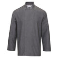 Grey Denim - Front - Premier Unisex Adult Wrap Over Long-Sleeved Chef Jacket