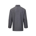 Grey Denim - Back - Premier Unisex Adult Wrap Over Long-Sleeved Chef Jacket