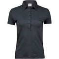 Dark Grey - Front - Tee Jays Womens-Ladies Pima Cotton Interlock Stitching Polo Shirt